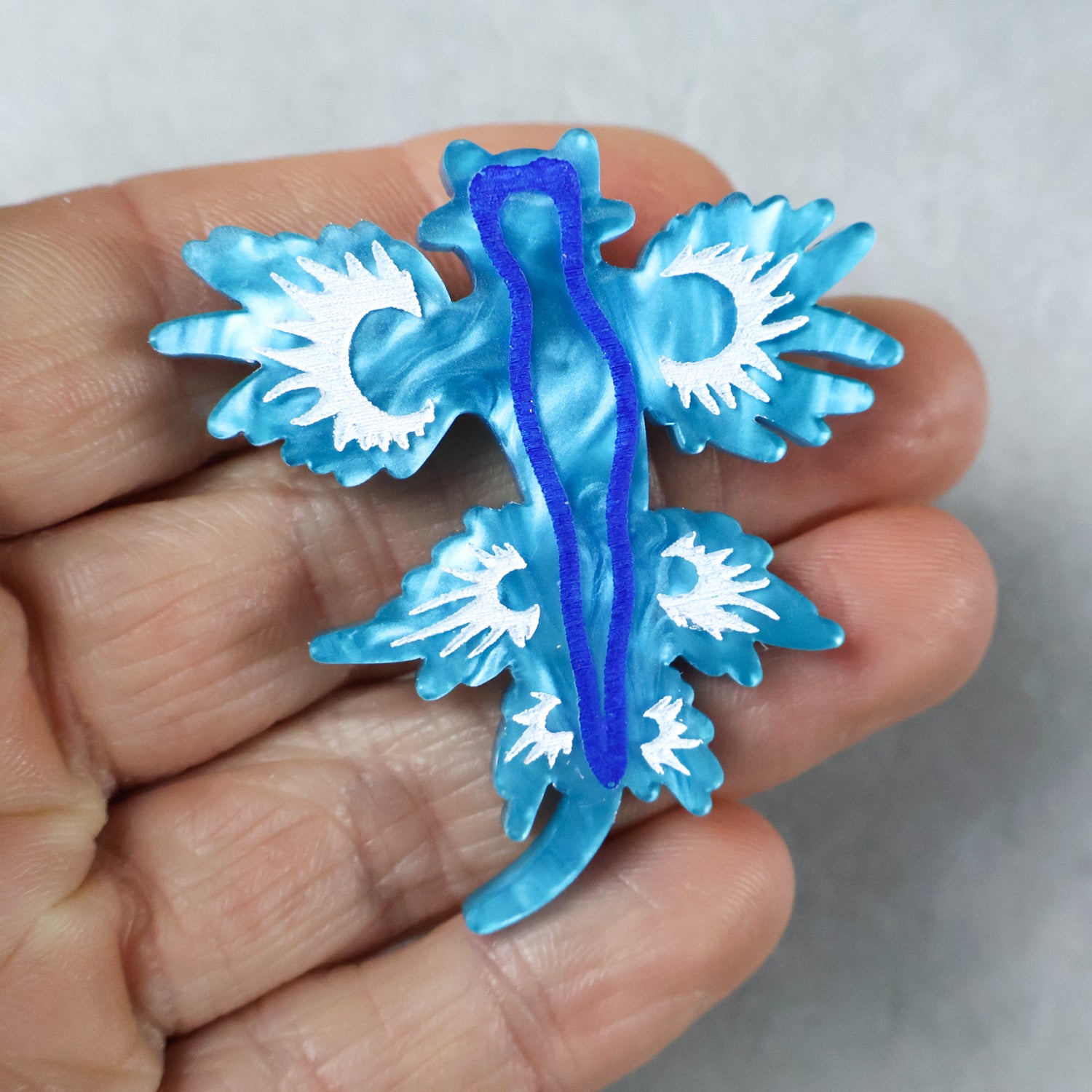 Blue Dragon Sea Slug Brooch