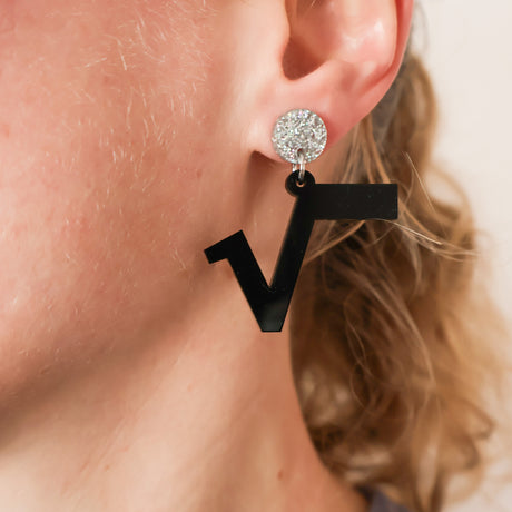 Square Root Symbol Acrylic Earrings