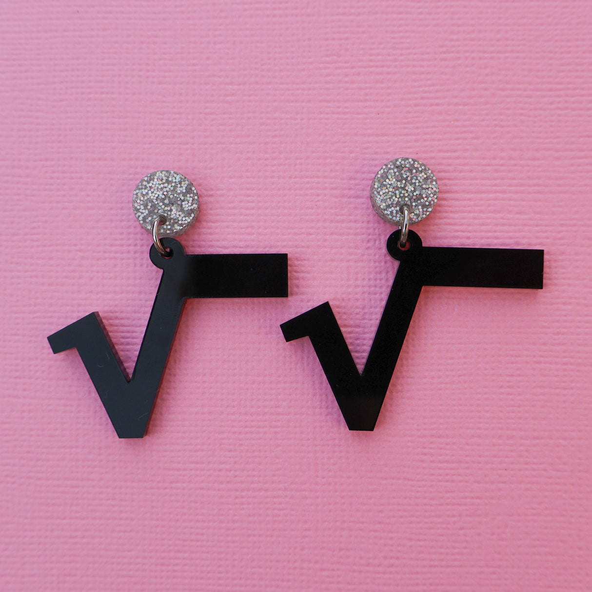Square Root Symbol Acrylic Earrings