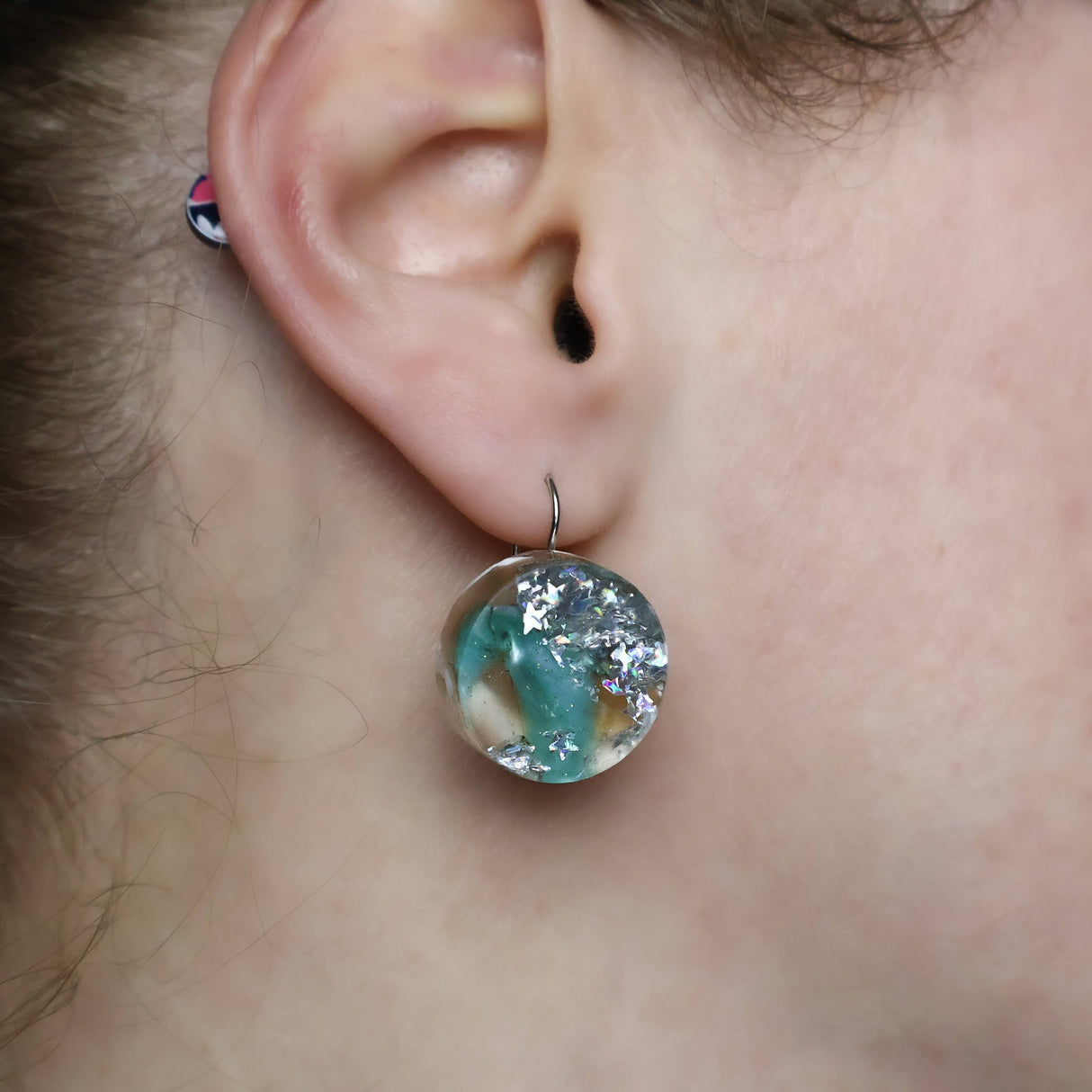 Recycled Acrylic Earring: Small French Hooks. Collection 01 Pair 03