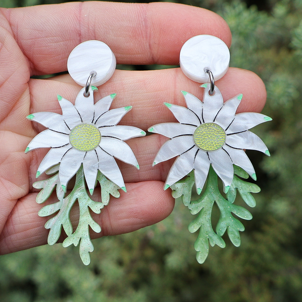 Flannel Flower Acrylic Earrings