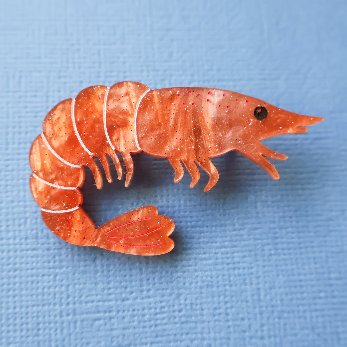 Shrimp Acrylic Brooch