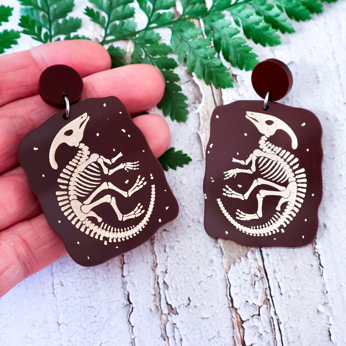 Parasaurolophus Fossil Earrings