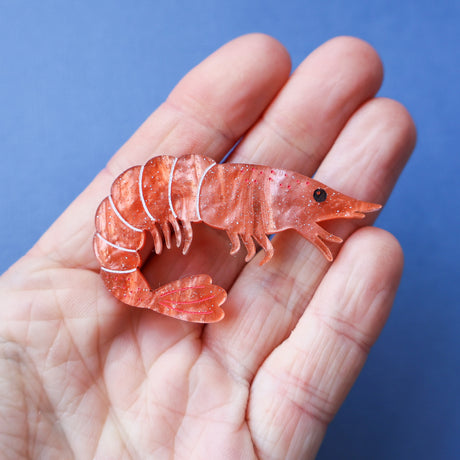 Shrimp Acrylic Brooch