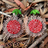 Pincushion Hakea Native Flower Acrylic Earrings