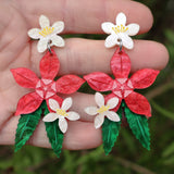 Christmas Bush Native Flower Acrylic Earrings