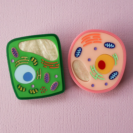 Plant and Animal Cell Brooch Set