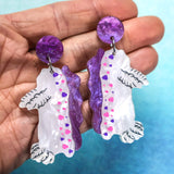 White Nudibranch (Sea Slug) Earrings