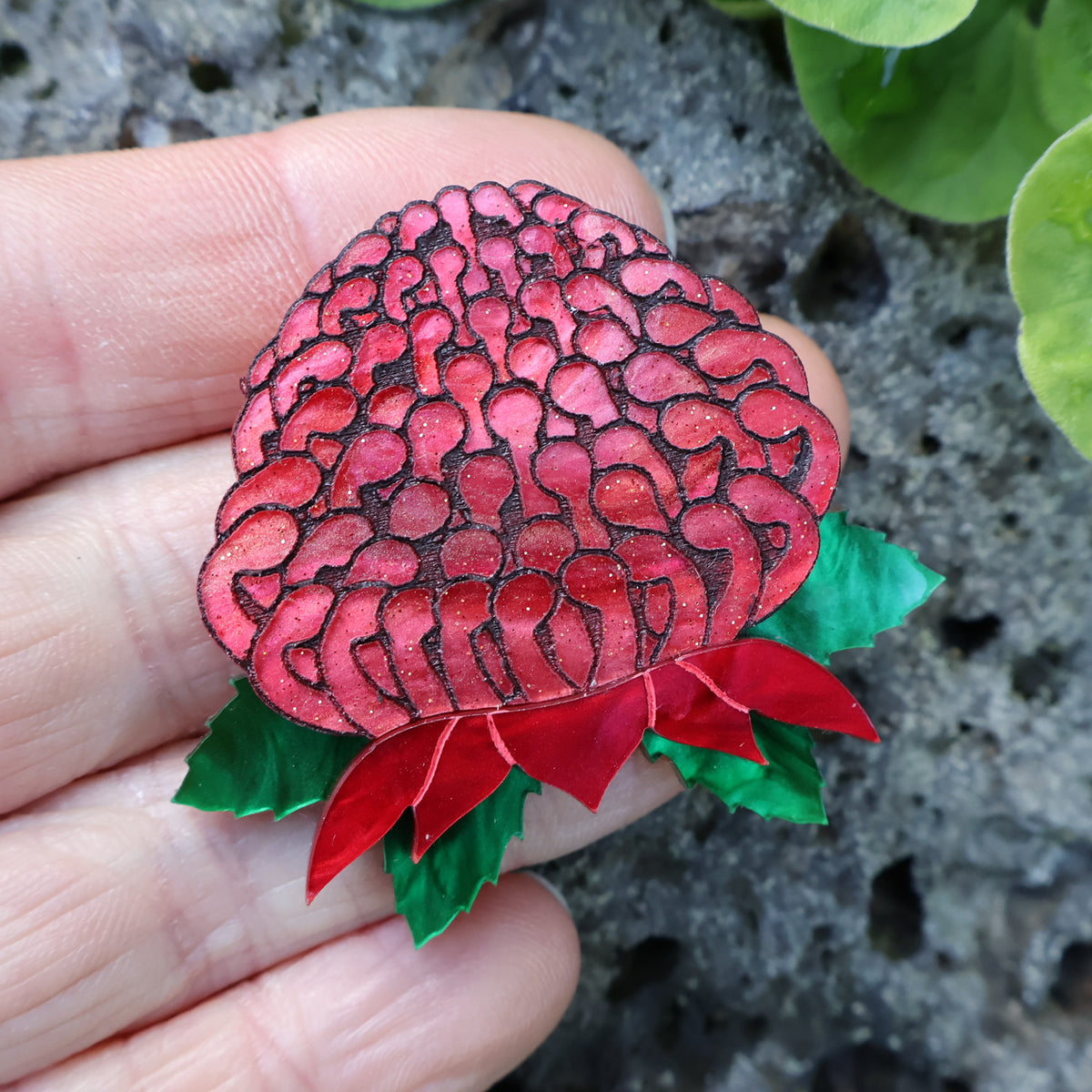 Waratah Native Flower Brooch