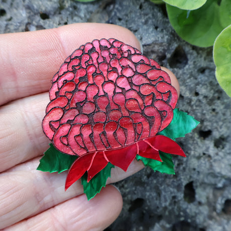 Waratah Native Flower Brooch