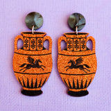 Amphora jar earrings closeup