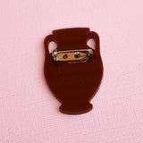 Ancient greek amphora jar brooch back view