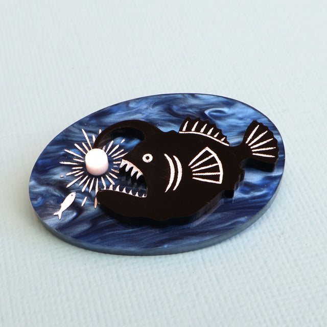 Anglerfish brooch closeup