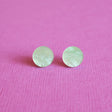 Acrylic Apple green studs closeup