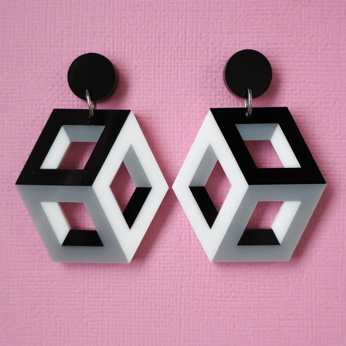 Statement Geometric Cube Earrings