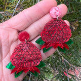Waratah Flower Acrylic Earrings
