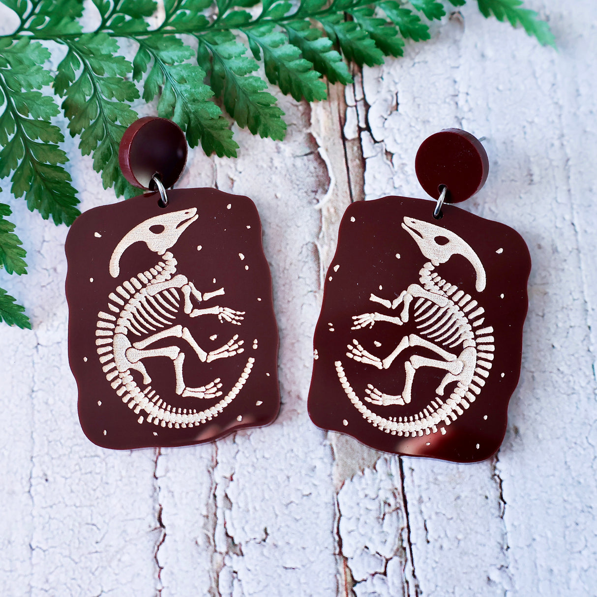 Parasaurolophus Fossil Earrings