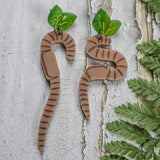 Brown Earthworm Earrings