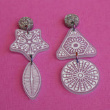 Diatom earrings angled view