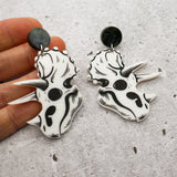 Triceratops Skull Acrylic Earrings