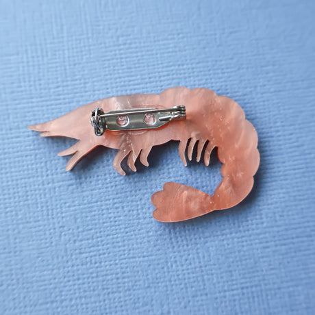 Shrimp Acrylic Brooch
