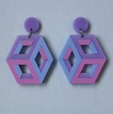 Statement Geometric Cube Earrings