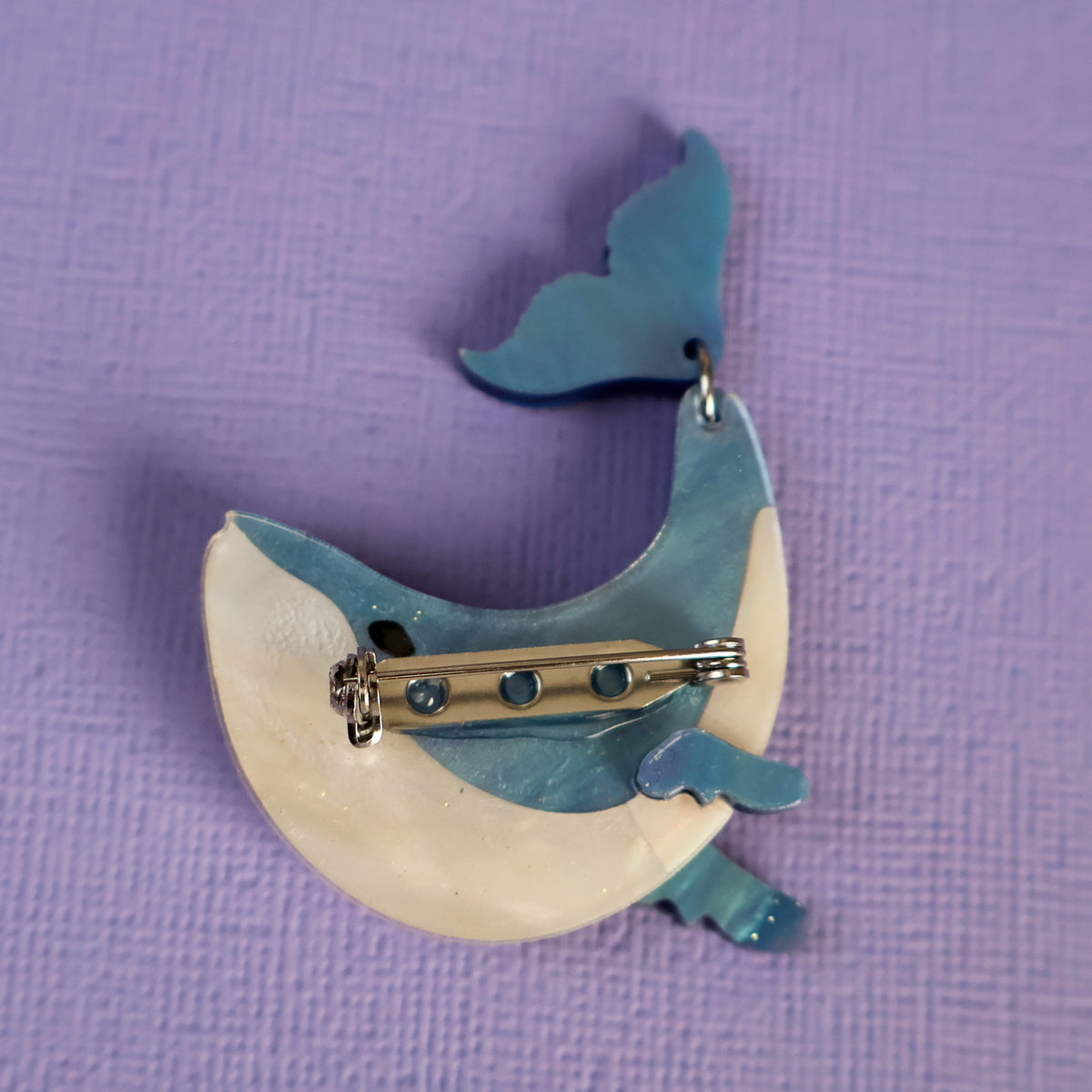 Humpback whale brooch back view
