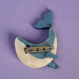 Humpback whale brooch back view