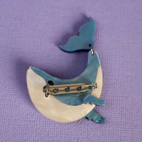 Humpback whale brooch back view