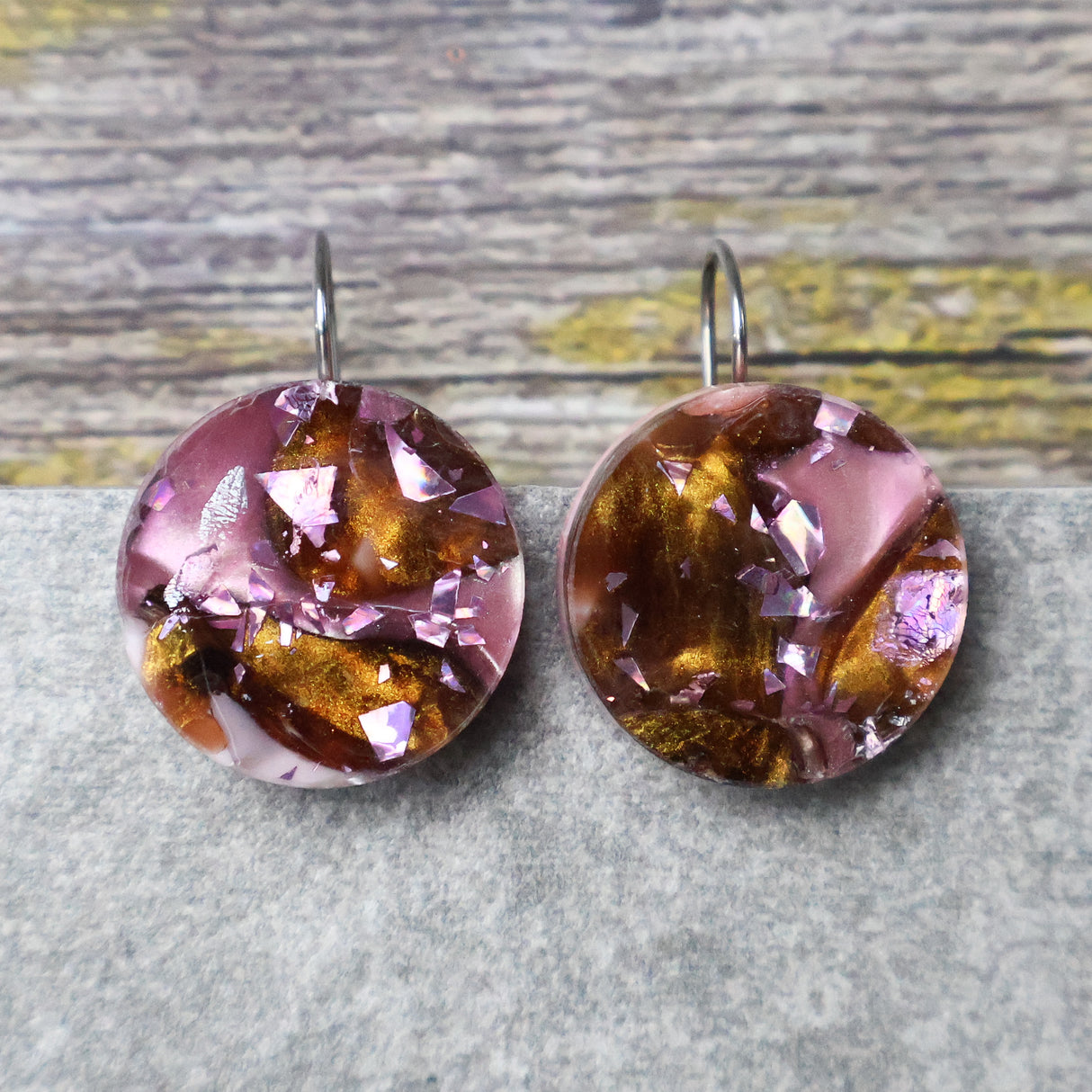 Recycled Acrylic Earring: Small French Hooks. Collection 01 Pair 03