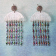 Glittery Acrylic jellyfish earrings with rainbow star chain.