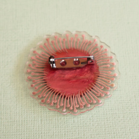 Pincushion Hakea brooch back view