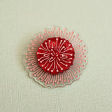 Pincushion Hakea brooch closeup