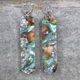 Recycled Acrylic Earrings 'Celestial Tide' Collection. Pair 13