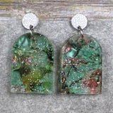 Recycled Acrylic Earrings 'Enchanted Forest' Collection. Pair 1