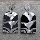 Recycled Acrylic Earrings 'Lunar Edge' Collection. Pair 04