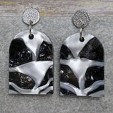 Recycled Acrylic Earrings 'Lunar Edge' Collection. Pair 05