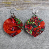 Recycled Acrylic Christmas Earrings 'Jingle Bells' Collection. Pair 06