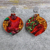 Recycled Acrylic Christmas Earrings 'Jingle Bells' Collection. Pair 08