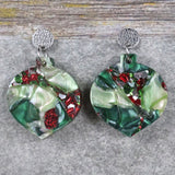 Recycled Acrylic Christmas Earrings 'Green Xmas' Collection. Pair 01