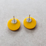 Back view of radioactive studs showing stainless steel earring posts. 