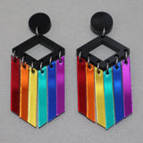 Rainbow mirror dangles front view