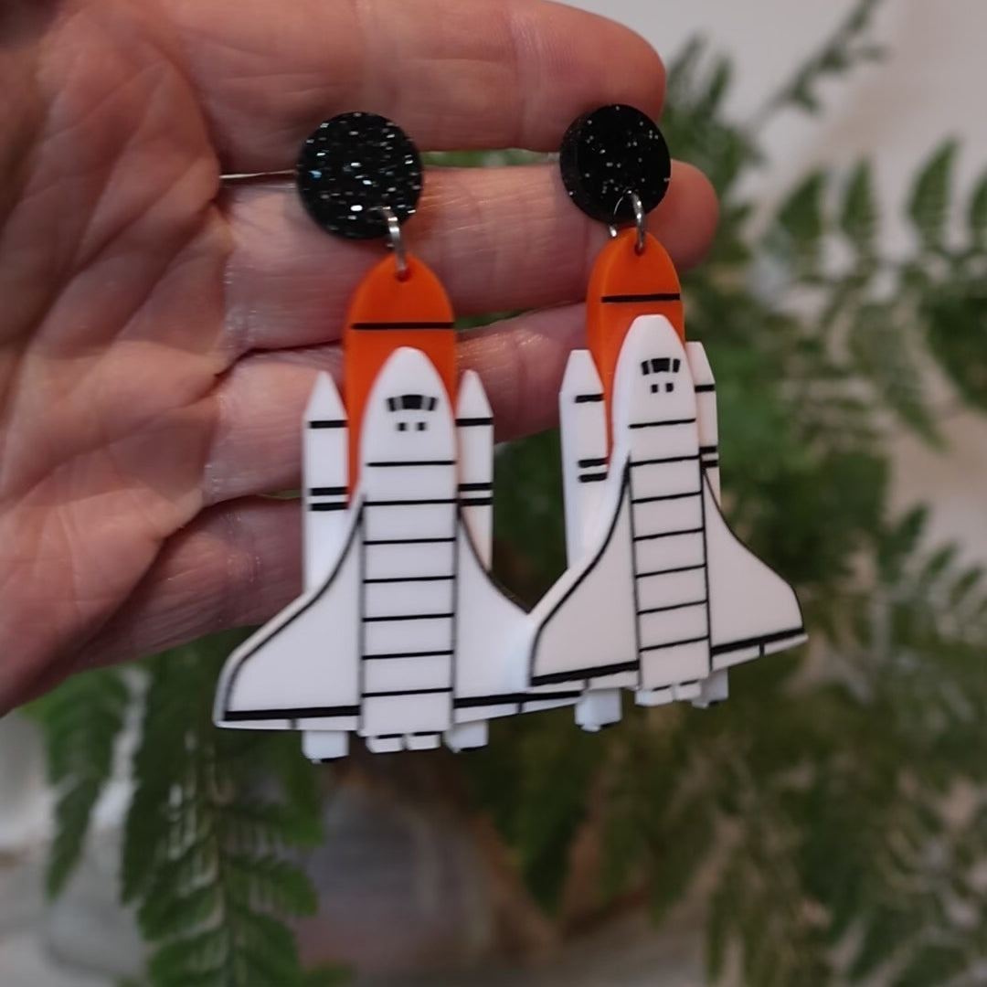 Space Shuttle Acrylic Earrings
