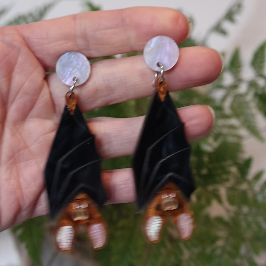 Vampire Bat Acrylic Earrings