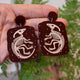 Closeup Video of Acrylic Parasaurolophus  earrings by Oh Pluto