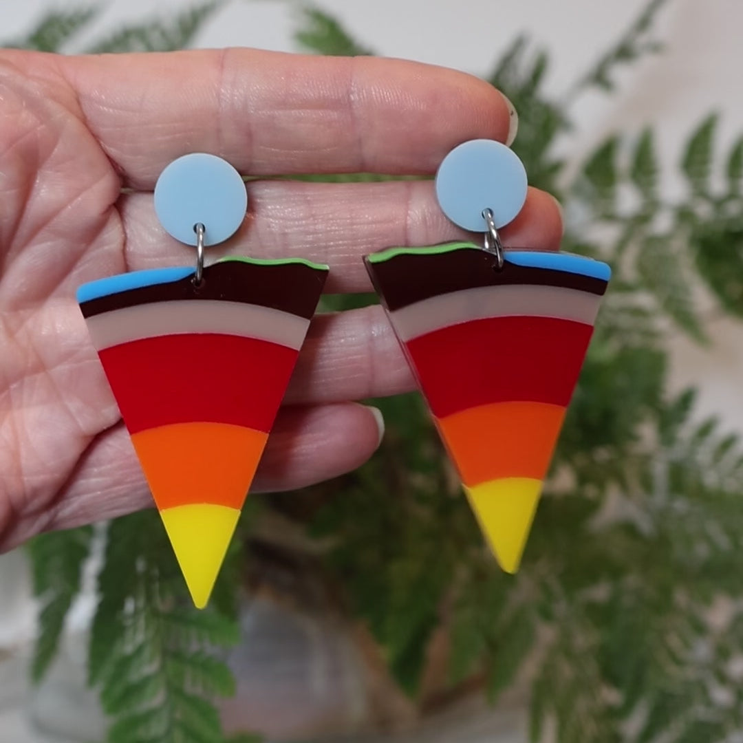 Earth Core Cross-Sectional Earrings