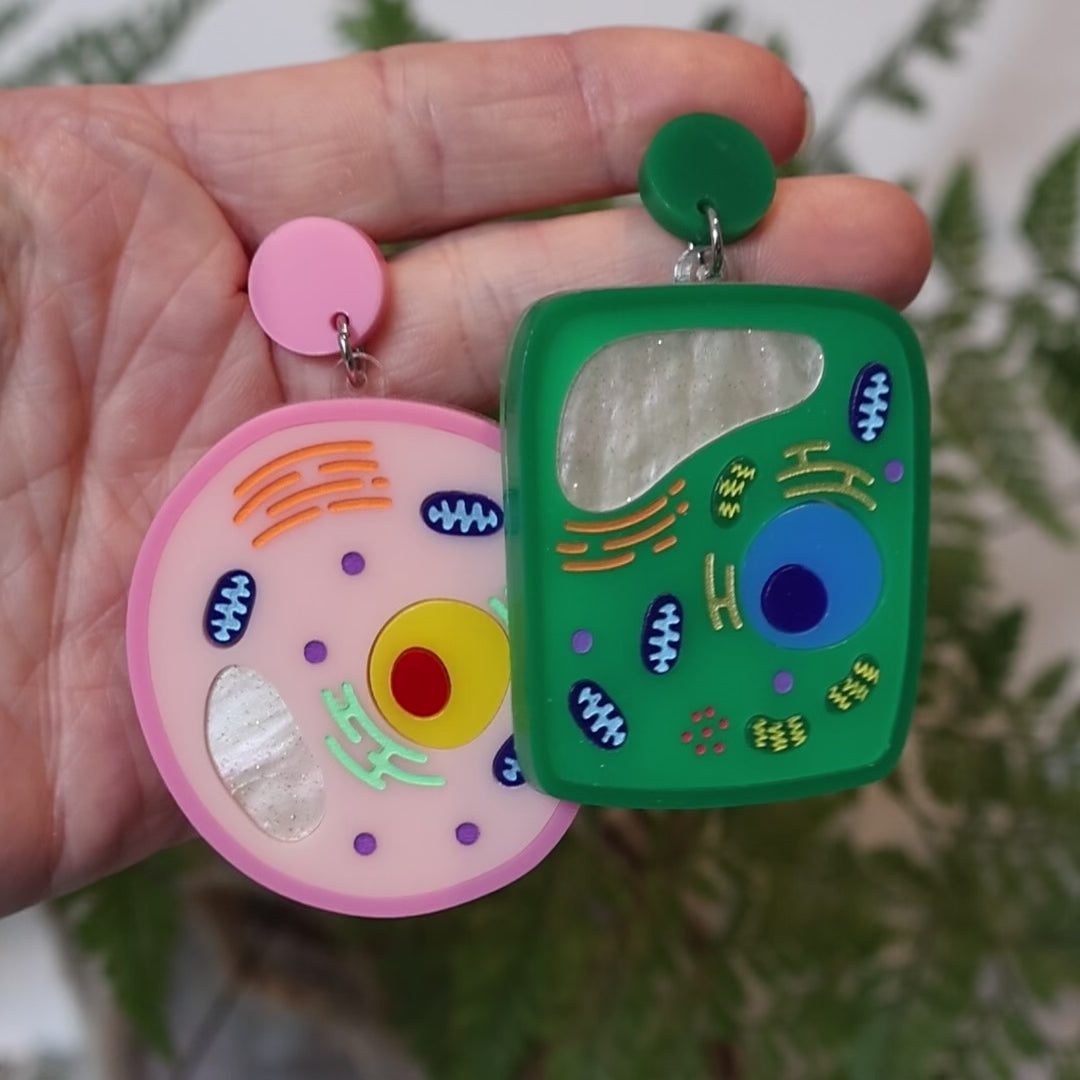 Plant and Animal Cell Earrings