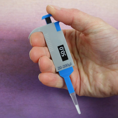 Laser Cut Acrylic Micropipette Brooch in Blue and Grey Colours. Scientific Instrument Brooch. 