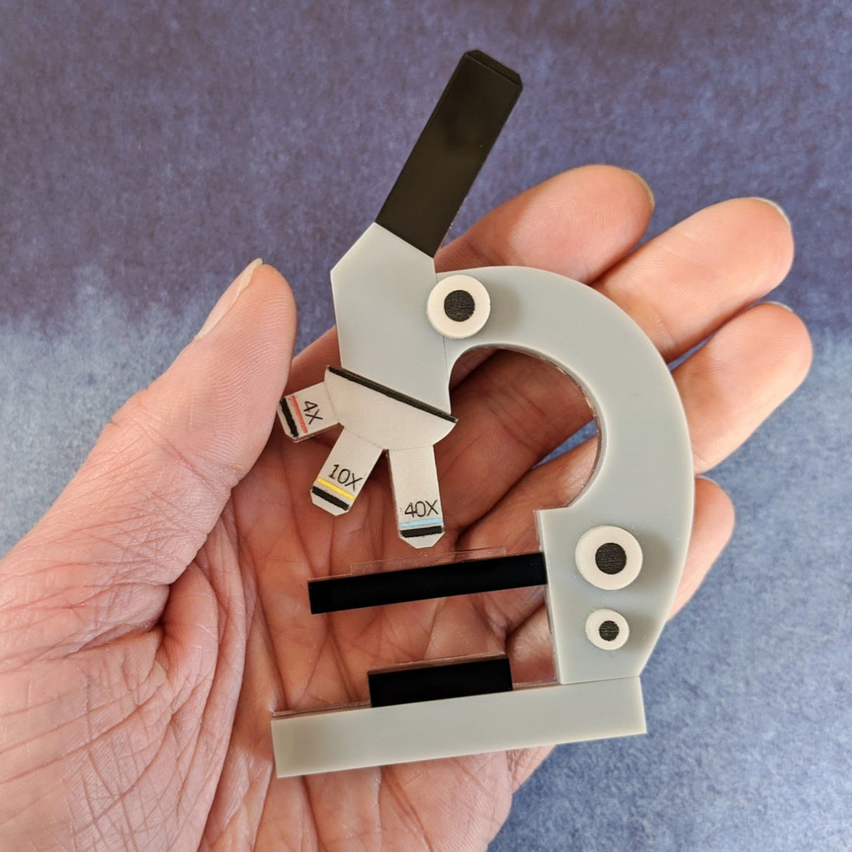 Laser Cut Acrylic Large Statement Microscope Brooch.